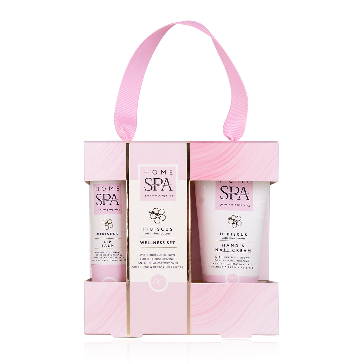 Σετ δώρου Home Spa με βάλσαμο χειλιών και κρέμα χεριών με ιβίσκο