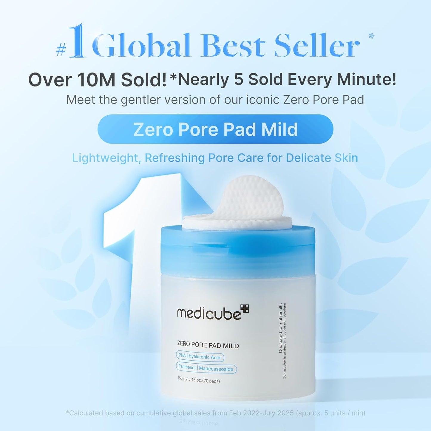 Medicube Zero Pore Pads Mild 2.0 – gentle exfoliating and pore-tightening toner pads for sensitive skin, available at Beauty Cave Cyprus.