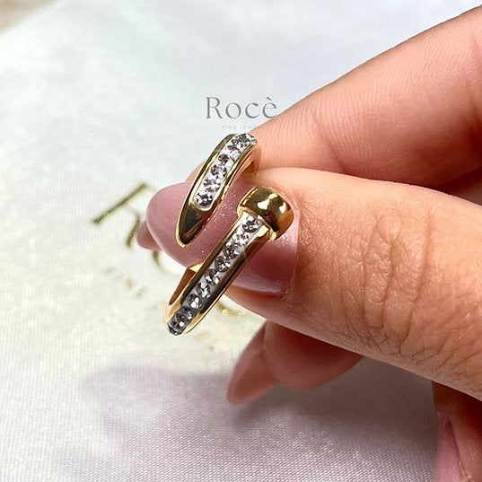 Strass Ring 18K Gold Plated