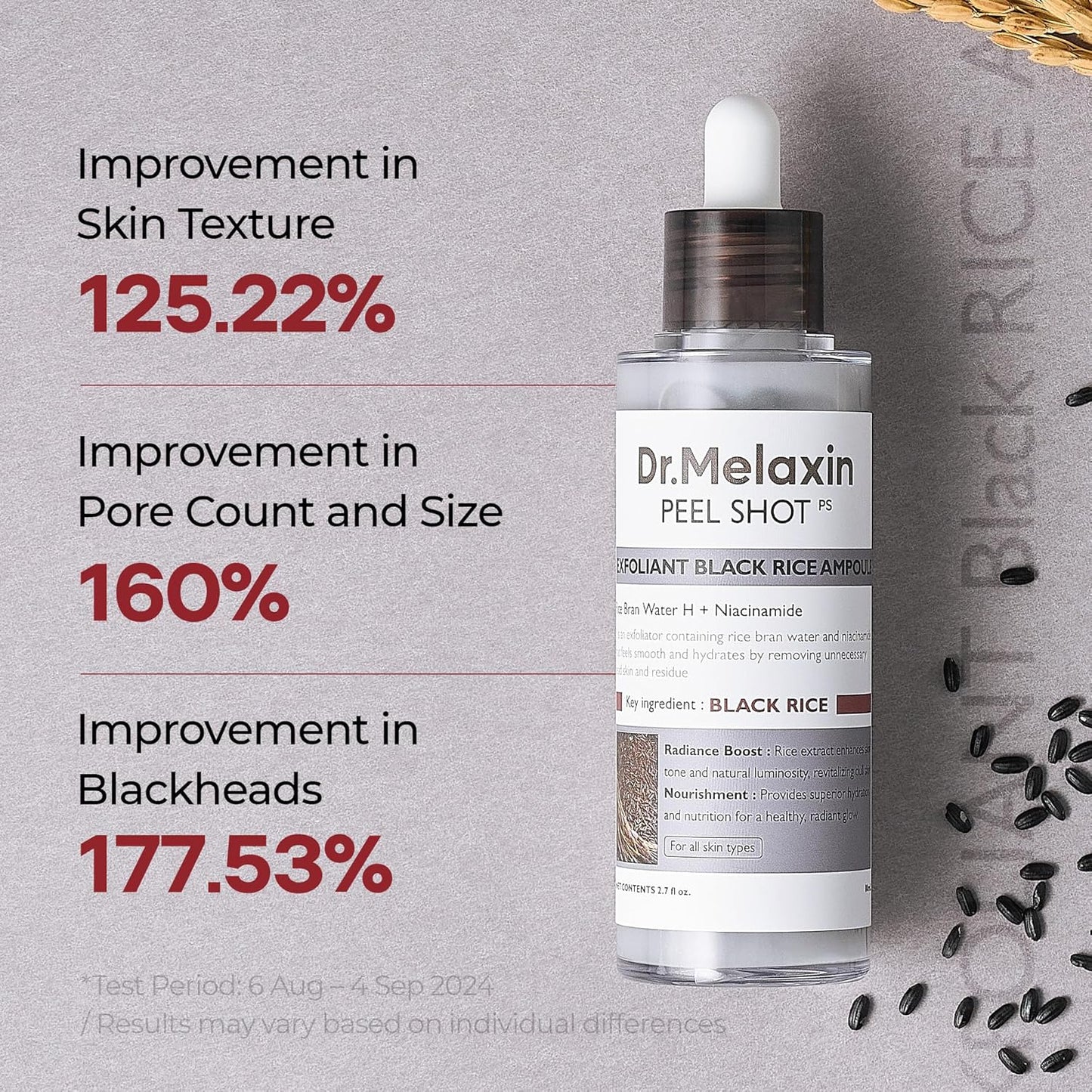 Dr.Melaxin Peel Shot Black Rice Exfoliating Ampoule 80ml