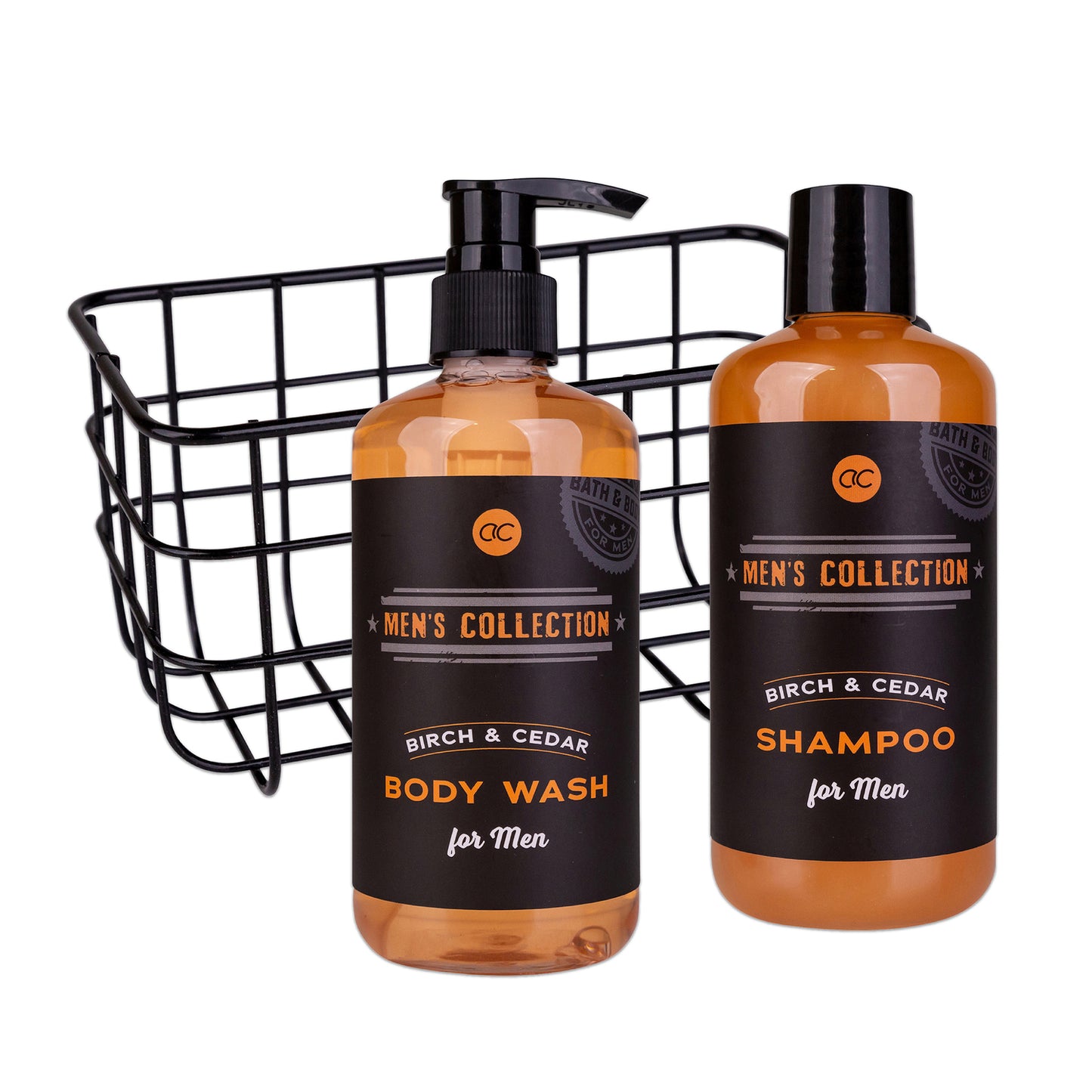 Bath Set in Wire Basket – Birch & Cedar