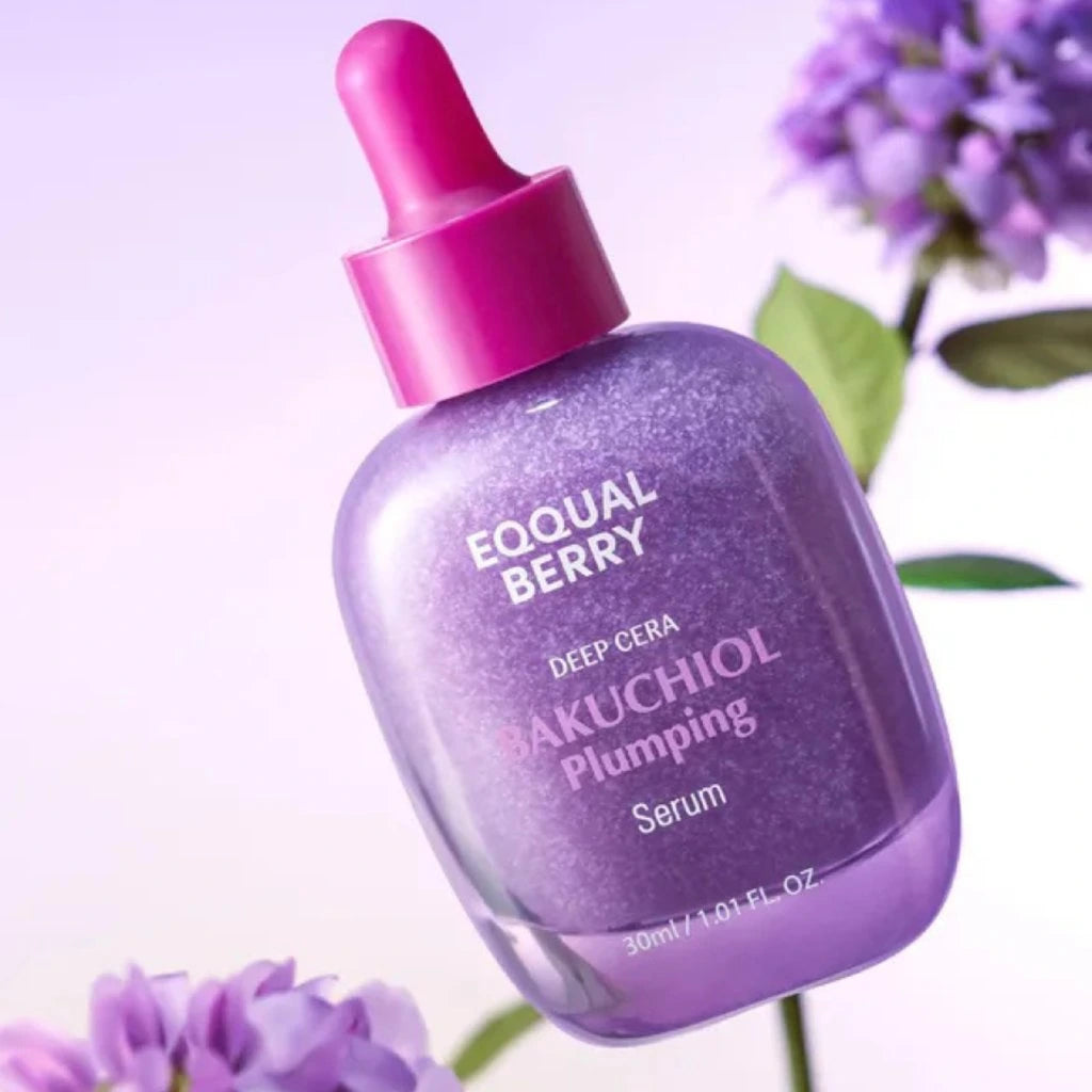 EQQUALBERRY Bakuchiol Plumping Serum – Korean anti-aging serum with natural bakuchiol and berry extracts, available at Beauty Cave Cyprus.