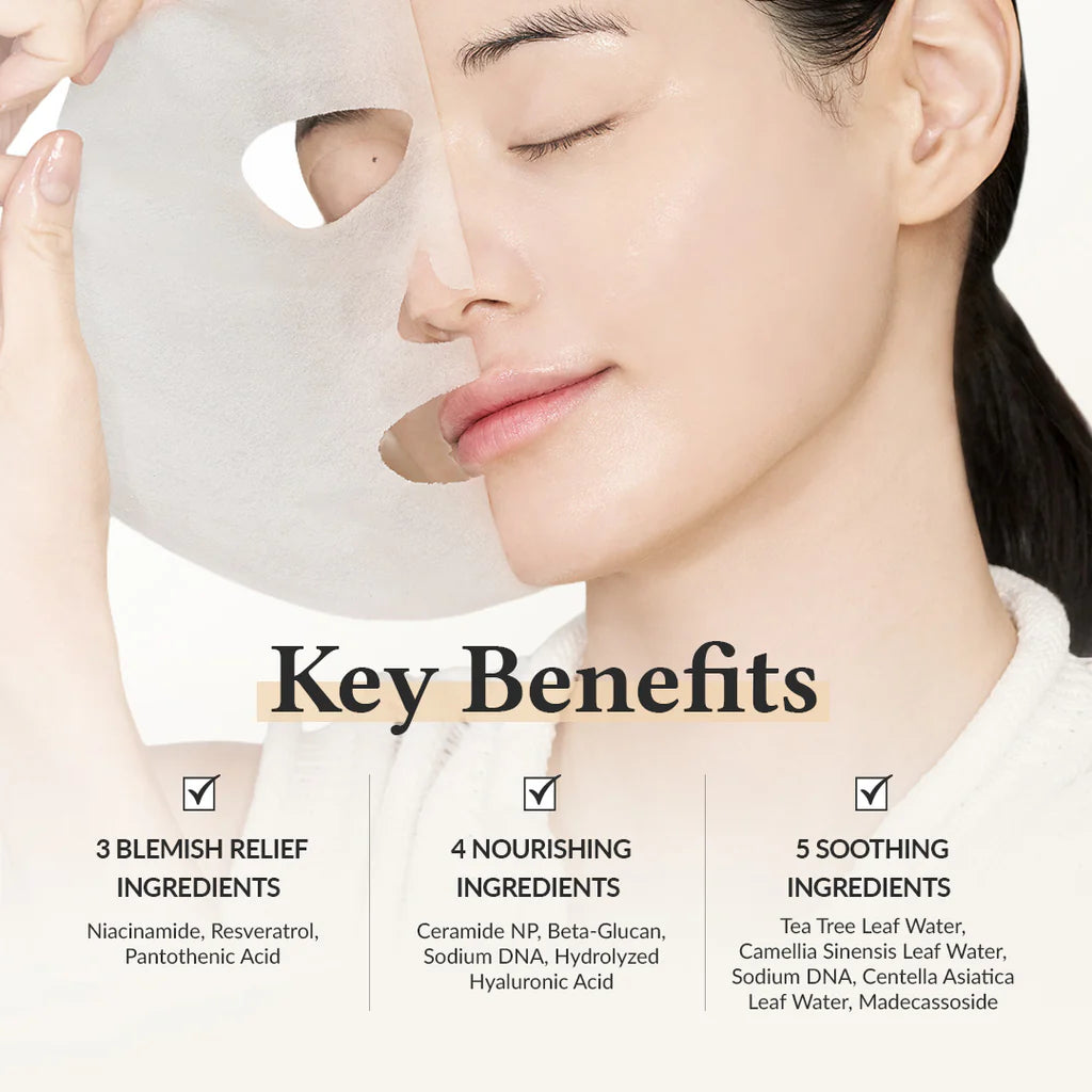Dr. Althea 345 Relief sheet mask applied on face – calming Korean mask Cyprus
