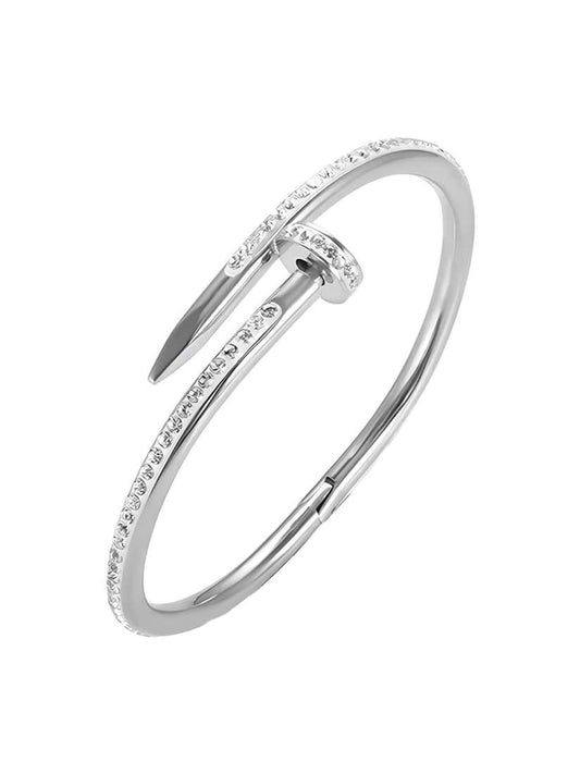 Strass Silver Bangle Titanium Steel