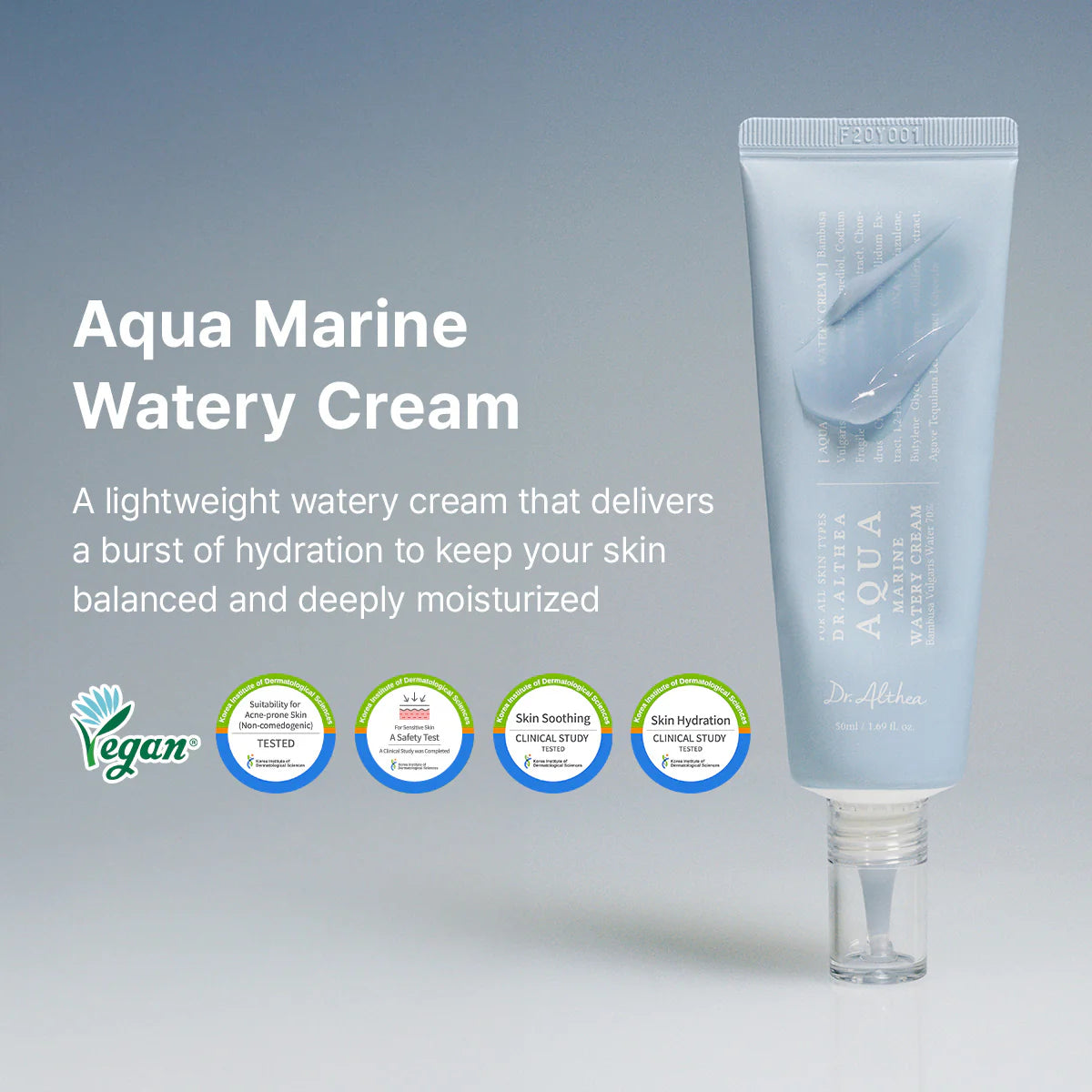 Dr Althea Aqua Marine Watery Cream hydrating gel moisturizer oily sensitive skin bamboo water hyaluronic acid Korean skincare Cyprus