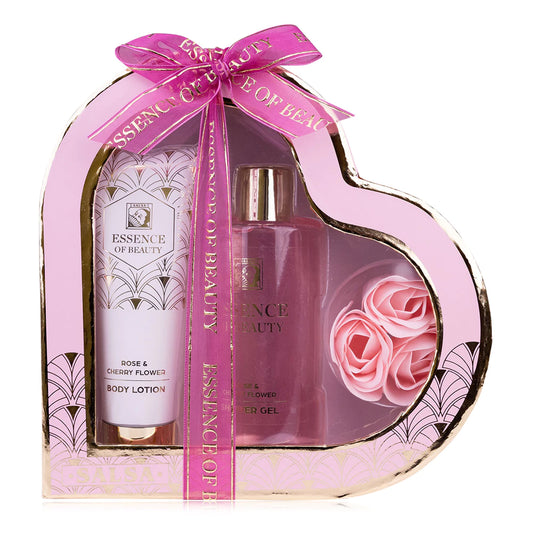 Essence of Beauty Bath Set – Rose & Cherry Flower (Gift Box)