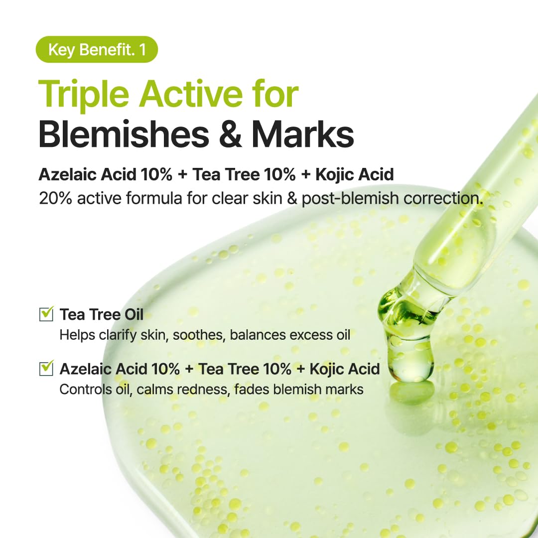 PURITO Azelaic Acid 10% + Kojic Acid + Tea Tree Facial Serum 30ml