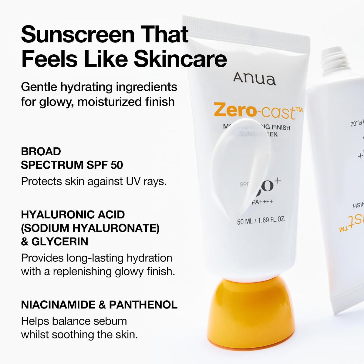 Anua Zero-Cast Moisturizing Sunscreen SPF50 50ml cyprus