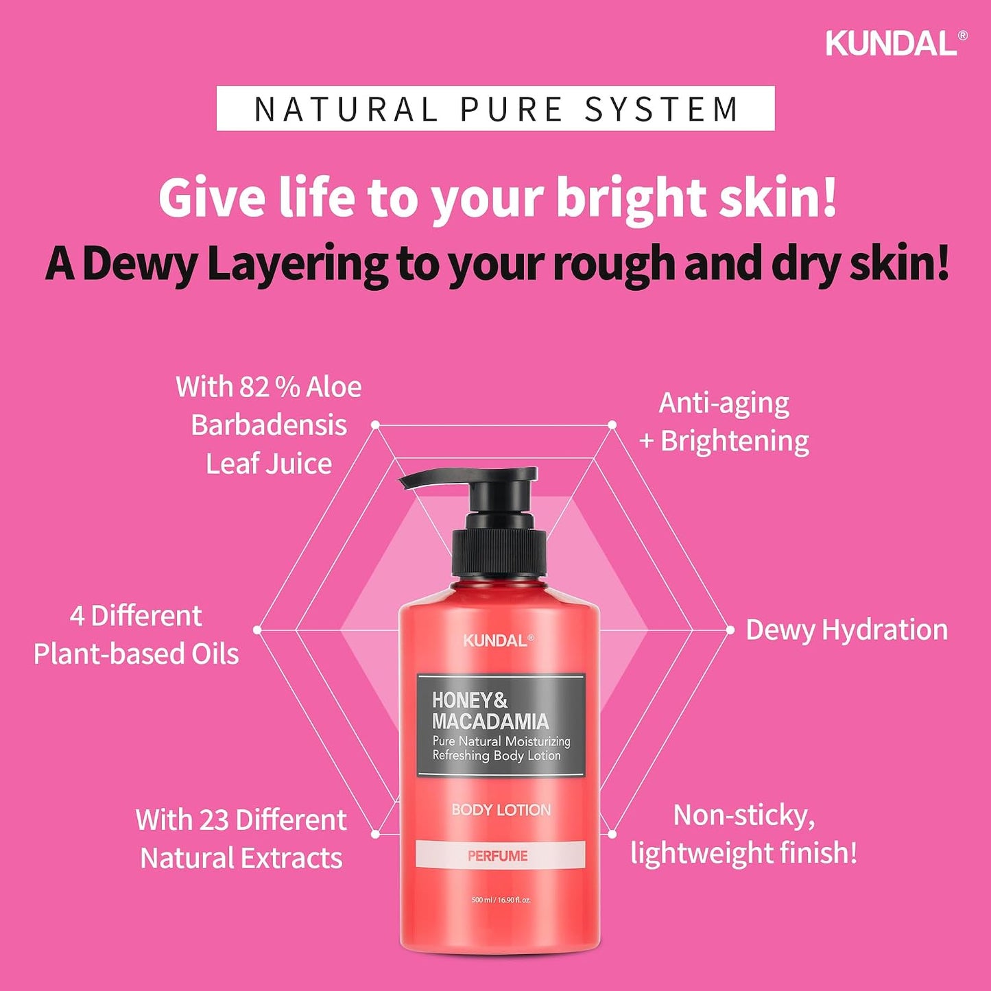 KUNDAL Honey & Macadamia Pure Body Lotion (White Musk) 500ML