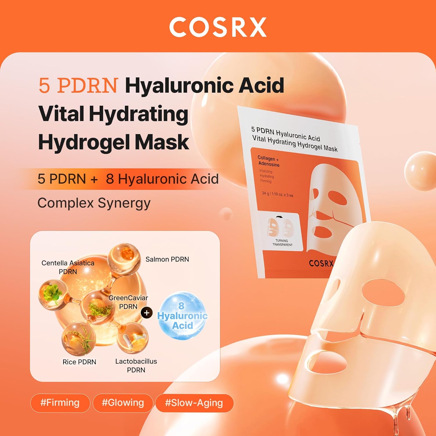COSRX PDRN Hydrogel Mask lifting hydrating anti aging sheet mask Korean skincare Cyprus