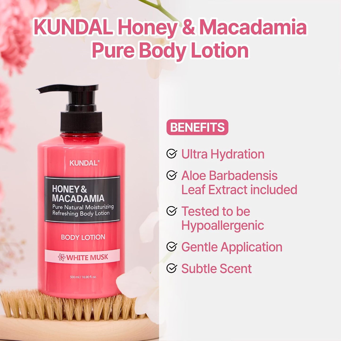 KUNDAL Honey & Macadamia Pure Body Lotion (White Musk) 500ML