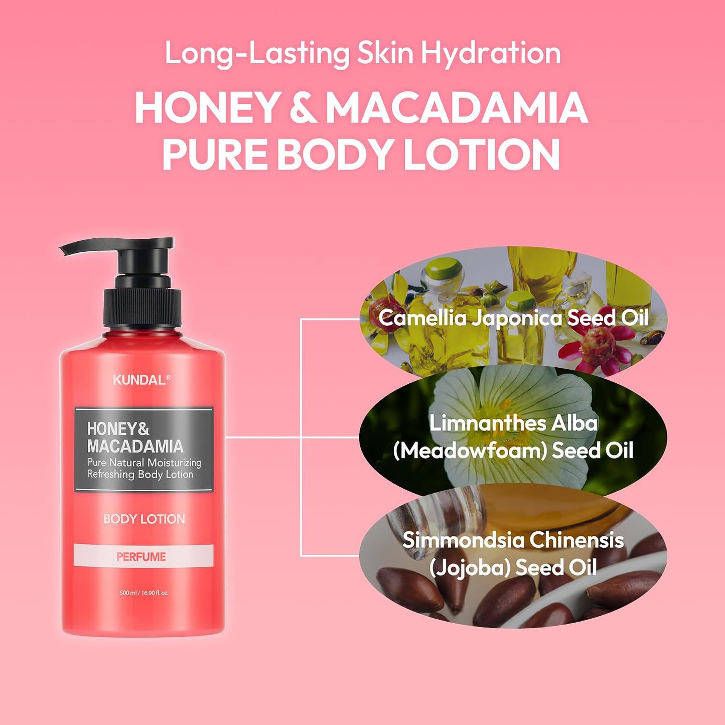 KUNDAL Honey & Macadamia Pure Body Lotion (Cherry) 500ML