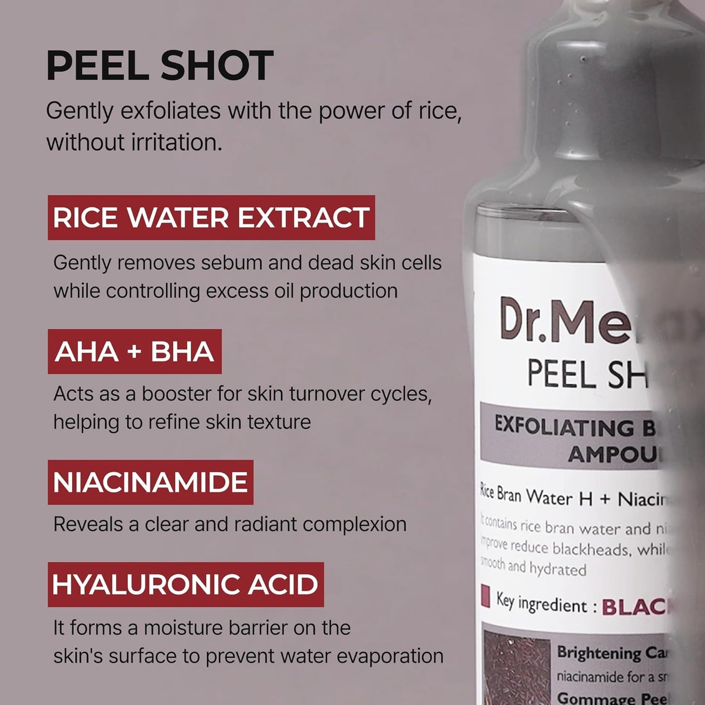 Dr.Melaxin Peel Shot Black Rice Exfoliating Ampoule 80ml