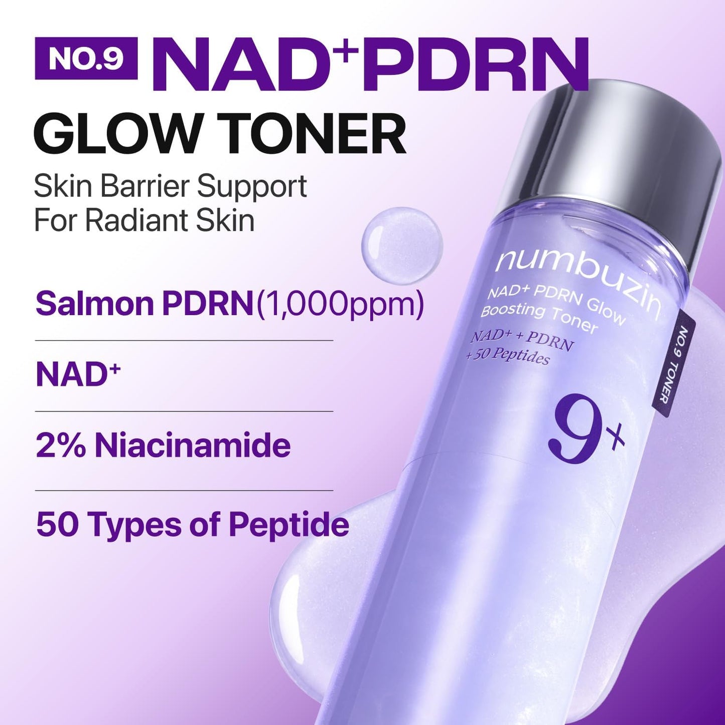 Numbuzin No.9 NAD+ PDRN Glow Boosting Toner 150ml