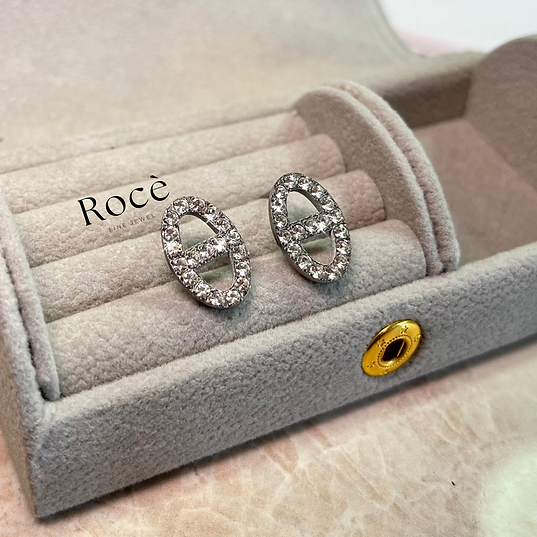 Oval Silver Earrings Stainless Steel
