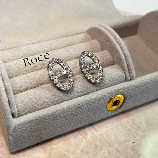 Oval Silver Earrings Stainless Steel