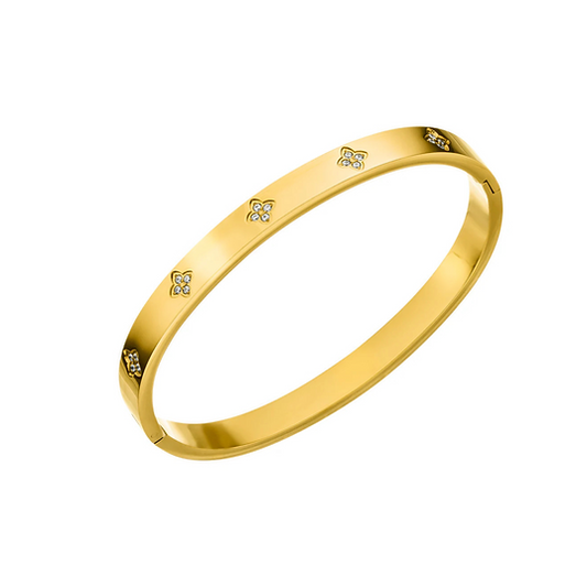 Flower Bangle Titanium Steel