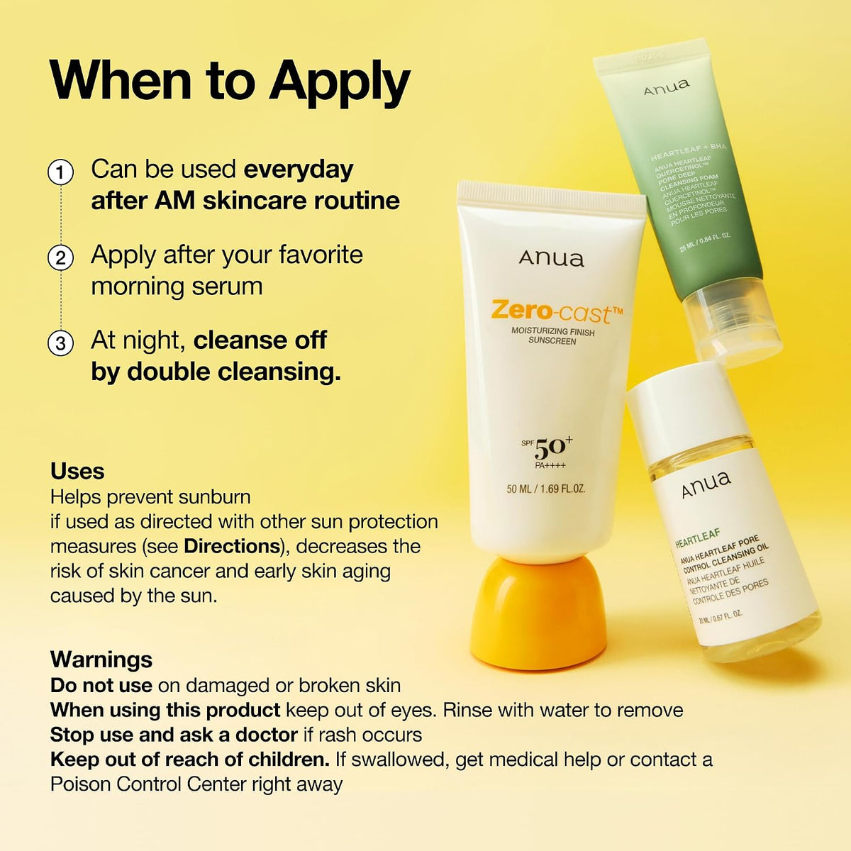 Anua Zero-Cast Moisturizing Sunscreen SPF50 50ml