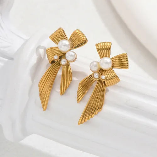 Bow earrings 18K Gold Plated