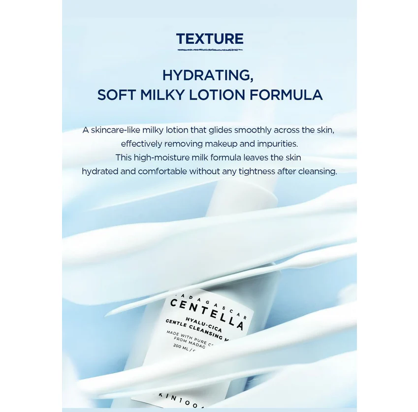 SKIN1004 Madagascar Centella Hyalu Cica Gentle Cleansing Milk 200ml Korean hydrating cleansing milk for sensitive and dry skin