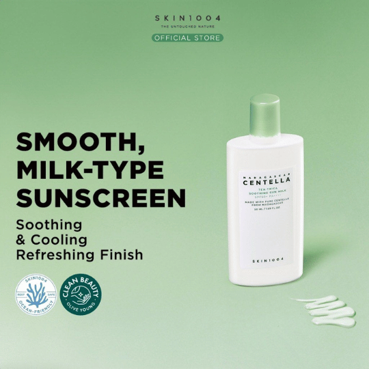 SKIN1004 Tea-Trica Soothing Sun Milk SPF50 Korean sunscreen acne prone skin
