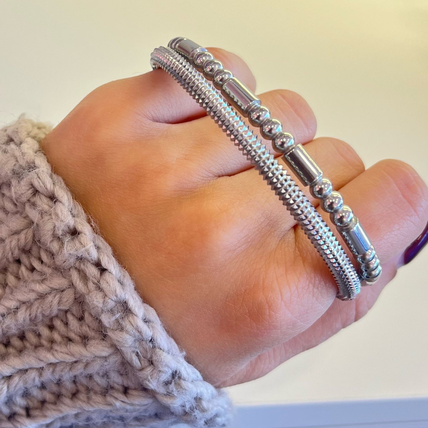 Simple  Silver Bangle