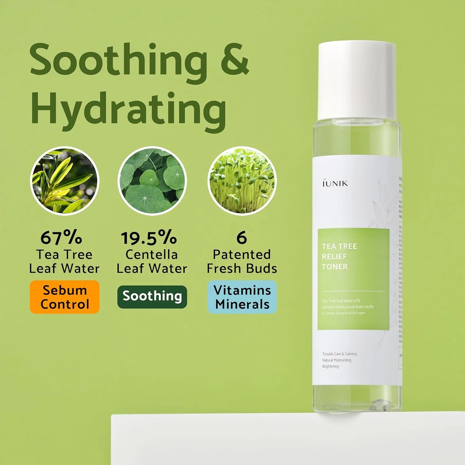 iUNIK toner applied on skin – calming soothing Korean toner Cyprus

