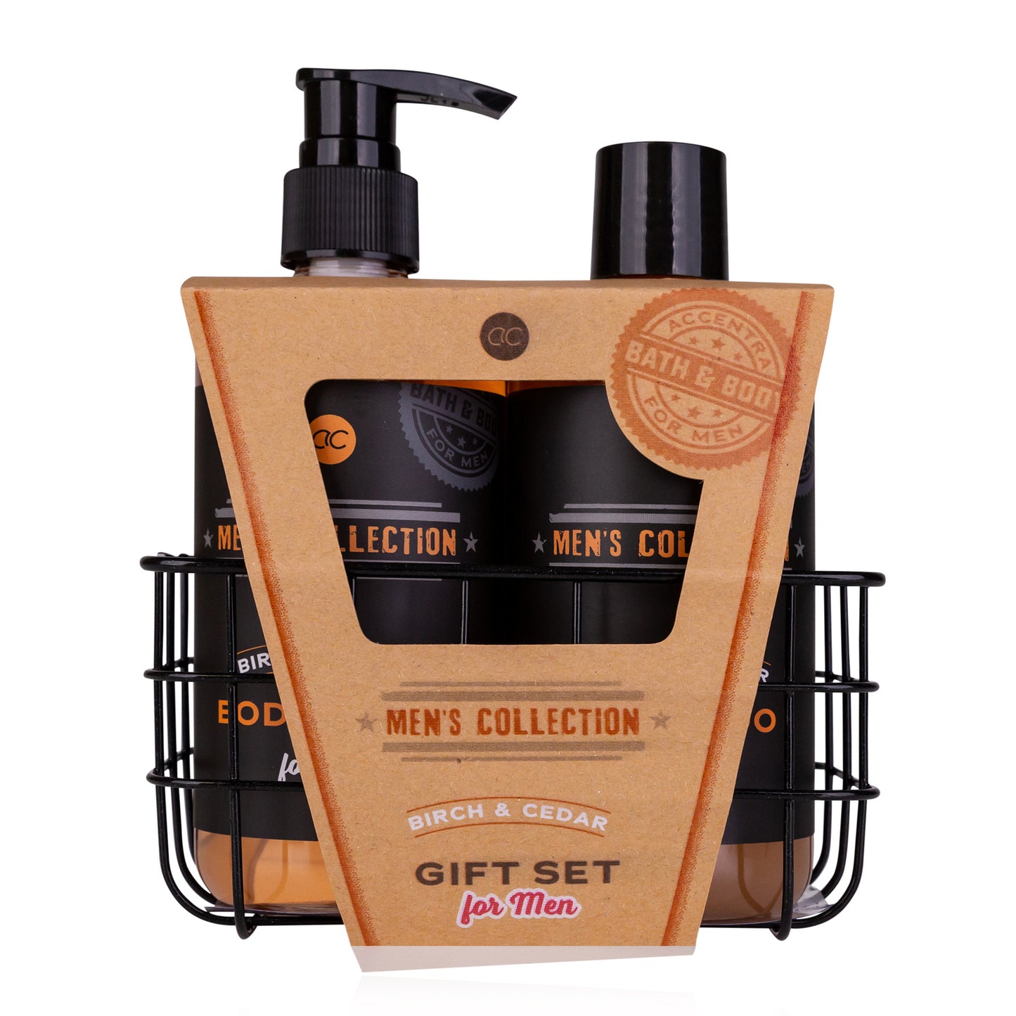 Bath Set in Wire Basket – Birch & Cedar