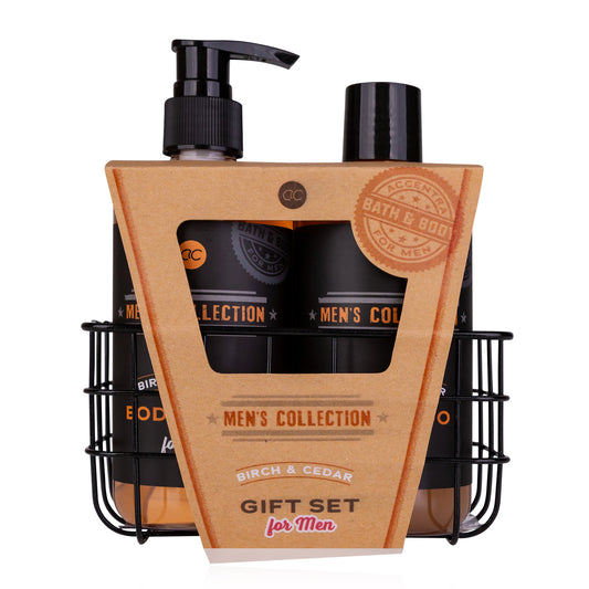 Bath Set in Wire Basket – Birch & Cedar