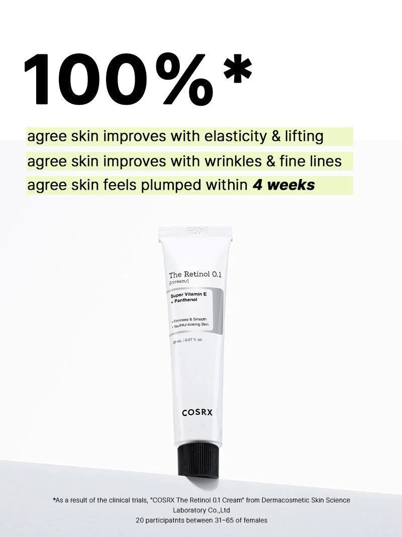 COSRX The Retinol 0.1 Cream – Korean anti-aging night cream with 0.1% pure retinol, available at Beauty Cave Cyprus